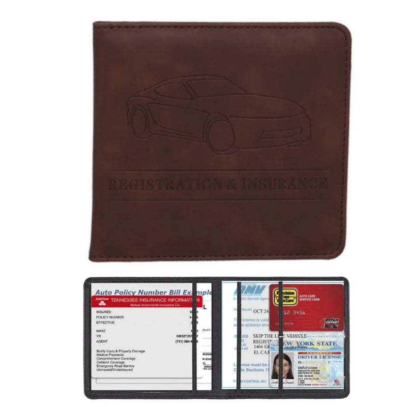 Car Registration Vehicle License Insurance Card Holder Wallet