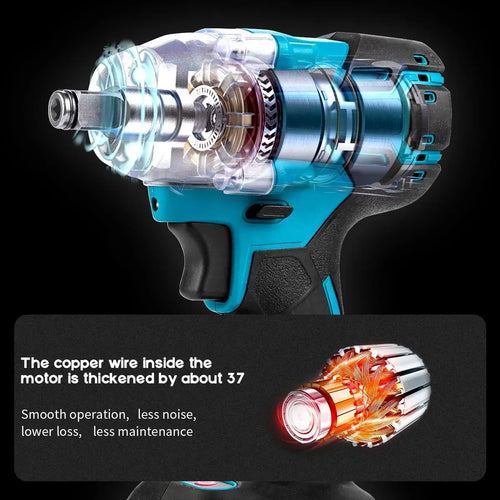48VF 21V 18V Electric Impact Wrench 1/2Inch Power Tools 2 In 1 Brushless Cordless Wrench