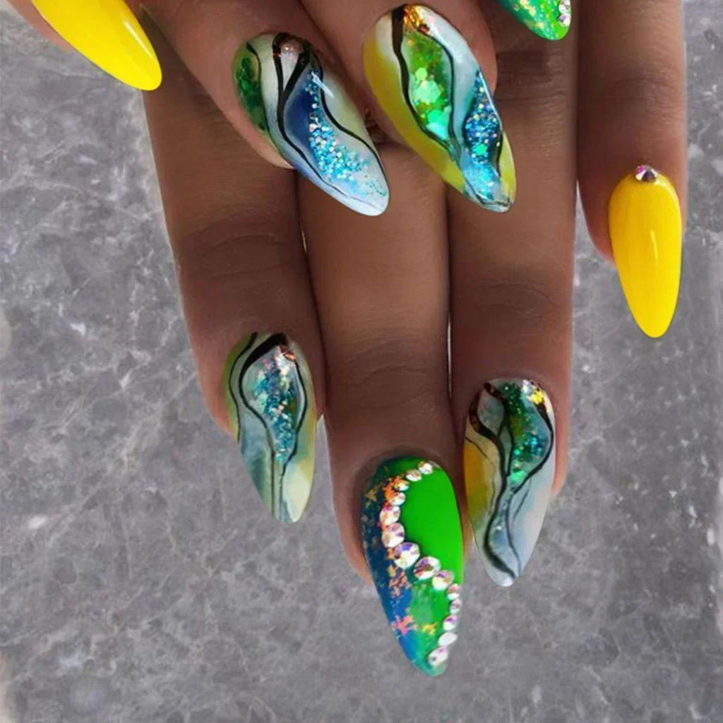 24Pcs Almond Press on Nails