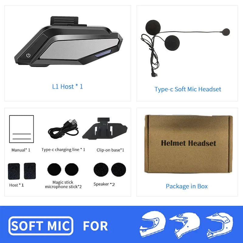 BT 5.3 Moto Light Wireless Hands-free Motorcycle Waterproof Earphone