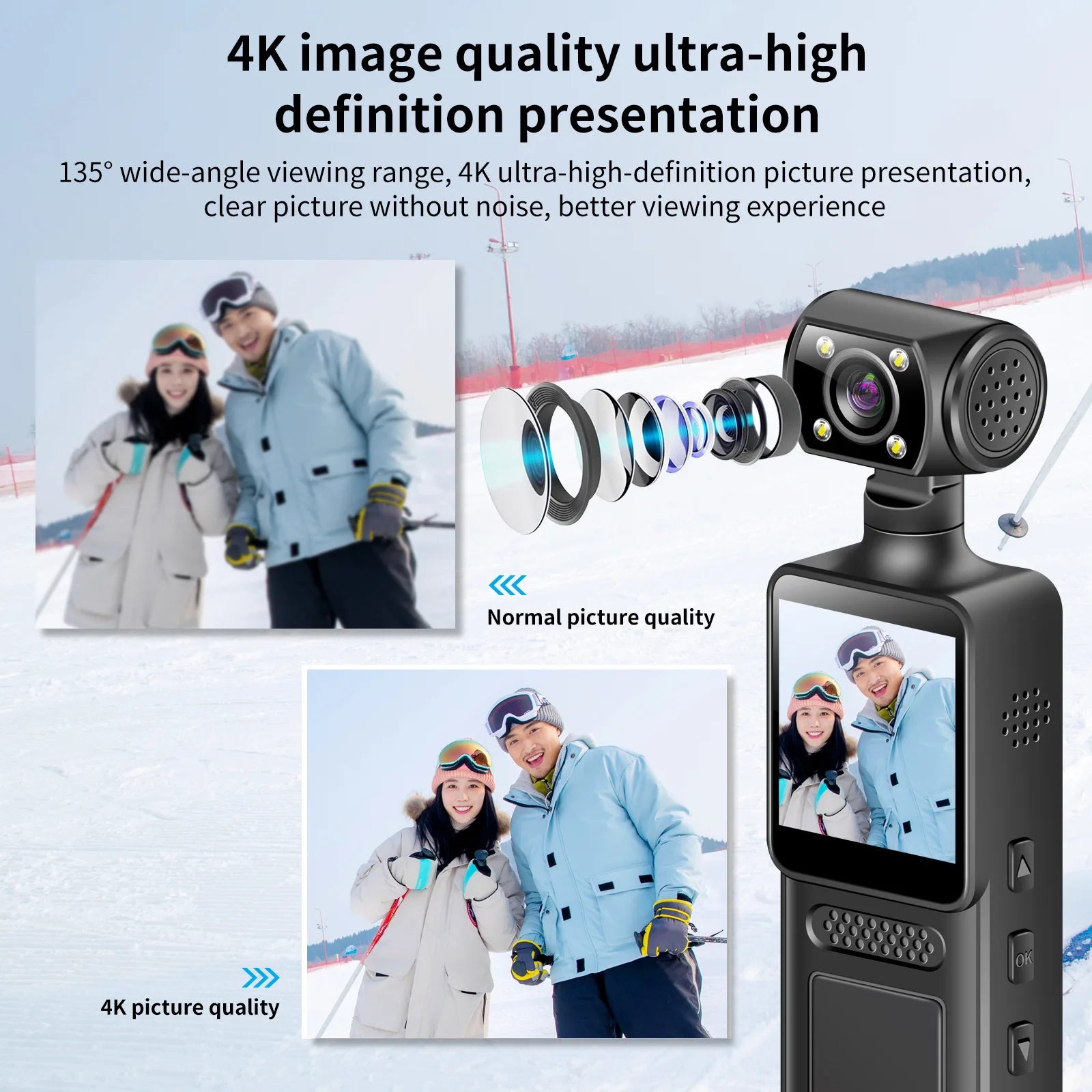 Handheld Pocket Camera 180 ° Rotating Mini Portable Camera