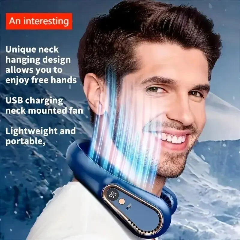 Portable USB Cooler Fan With 5 Speeds And Digital Display