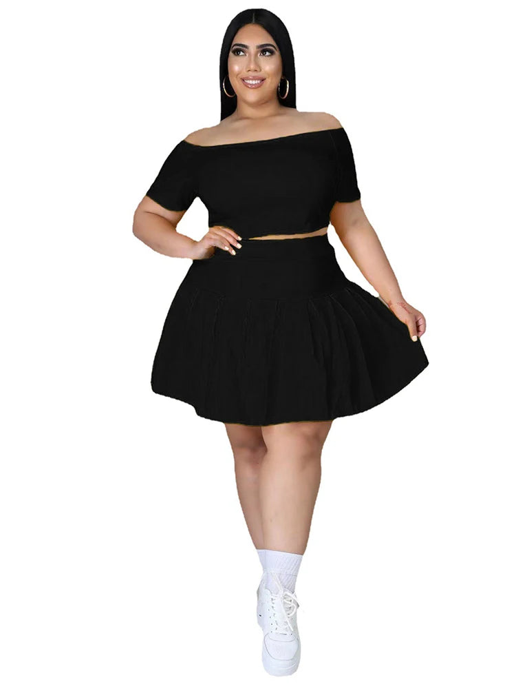 Crop Top and Pleated Skirt Set
