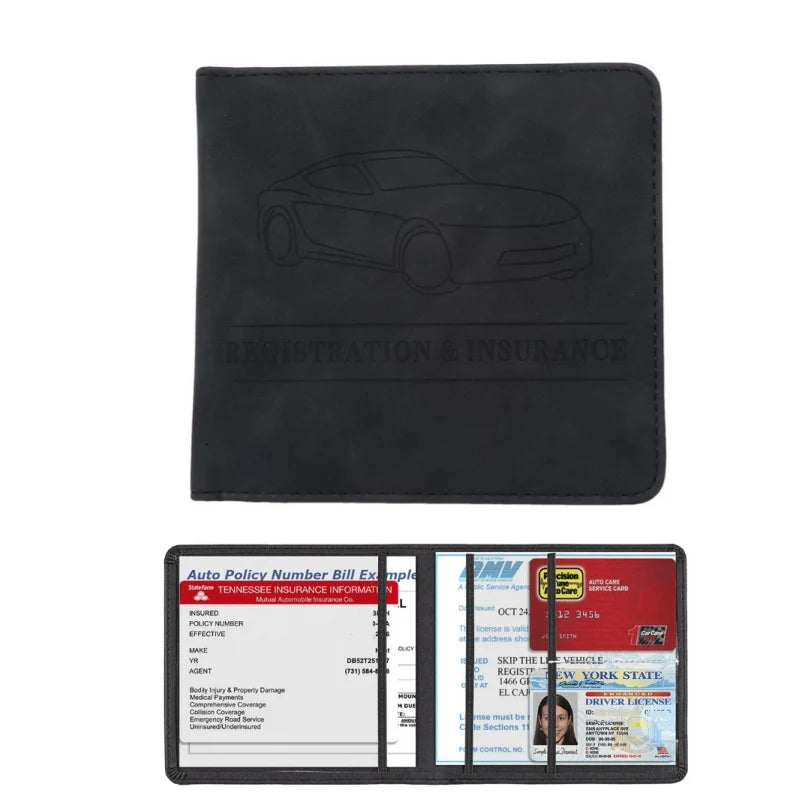 Car Registration Vehicle License Insurance Card Holder Wallet