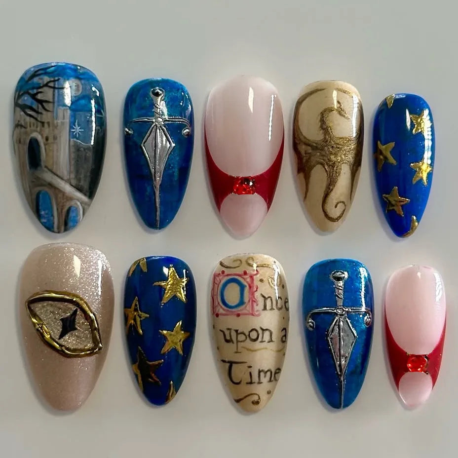 24pcs Vintage Country Style Press On Nails