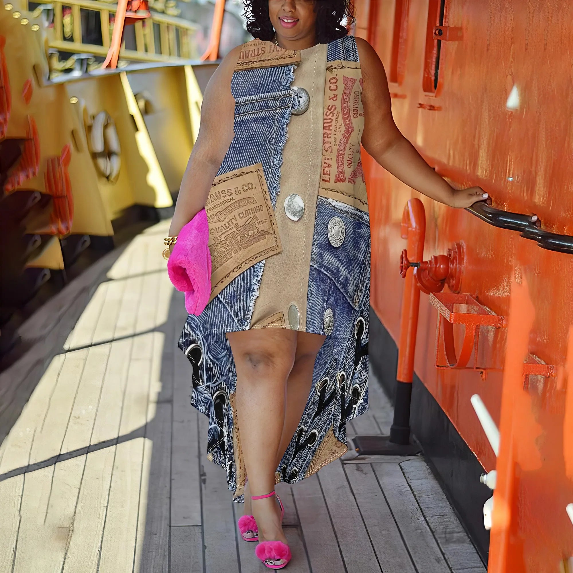 Plus Size Asymmetrical Dress
