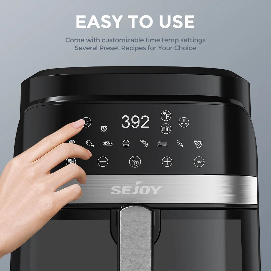 Sejoy Air Fryer 8-in-1,6 Quart Electric Hot Fryer Oven