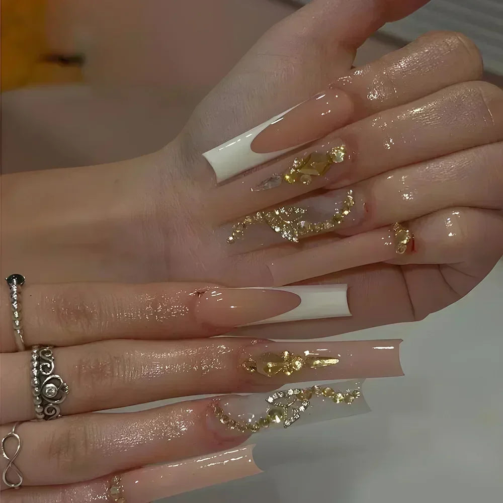 24Pc Long Coffin Press on Nails