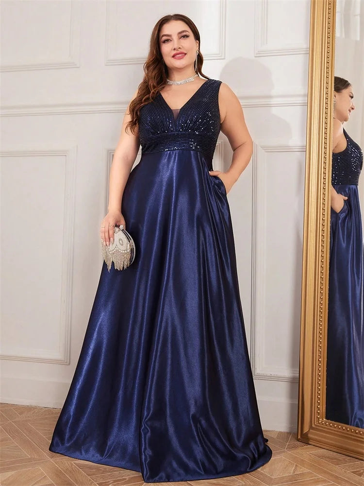 Plus Size Sequin Evening Dress