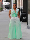 2 Piece Summer Sleeveless Tank Top and Pants Set