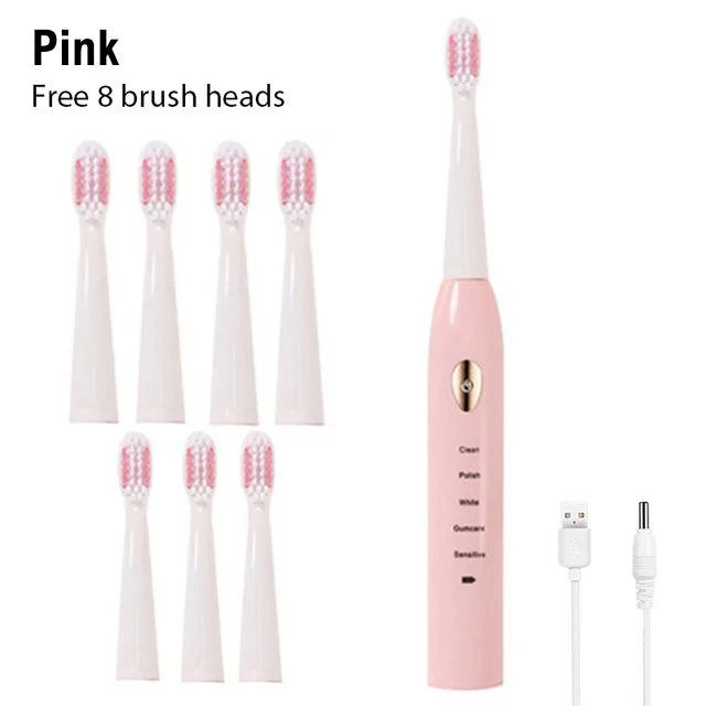 Black White Classic Acoustic Electric Toothbrush
