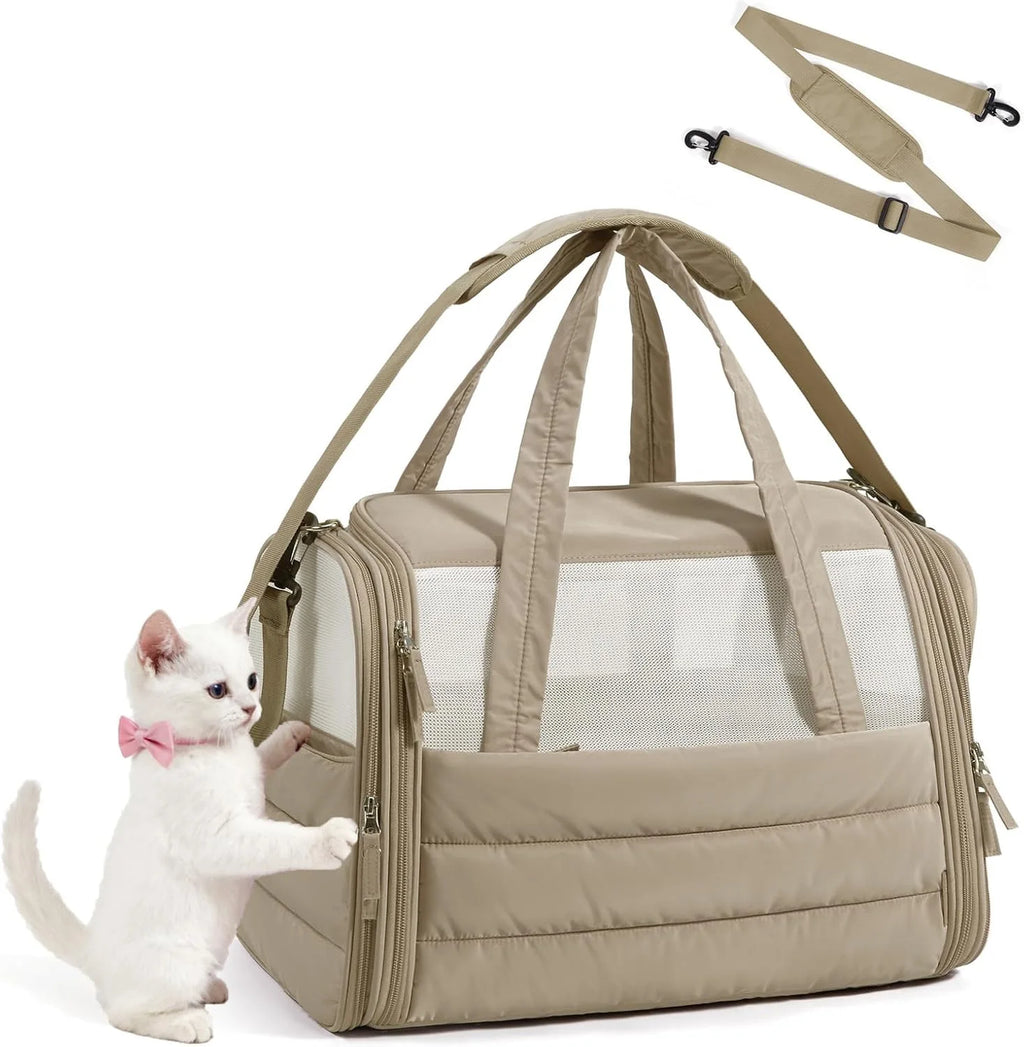 Soft Sided Pet Carrier Bag Foldable Breathable Cat Dog Travel Bag