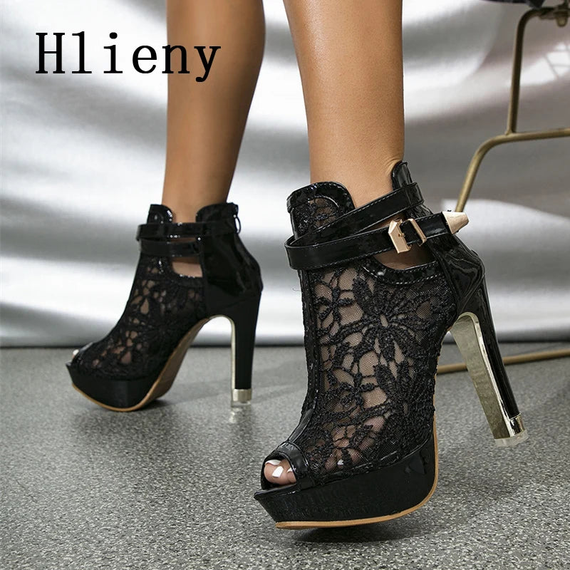 Peep Toe Platform High Heels