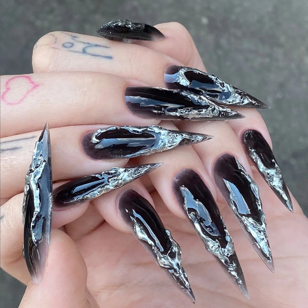 24Pcs Long Stiletto Press on Nails