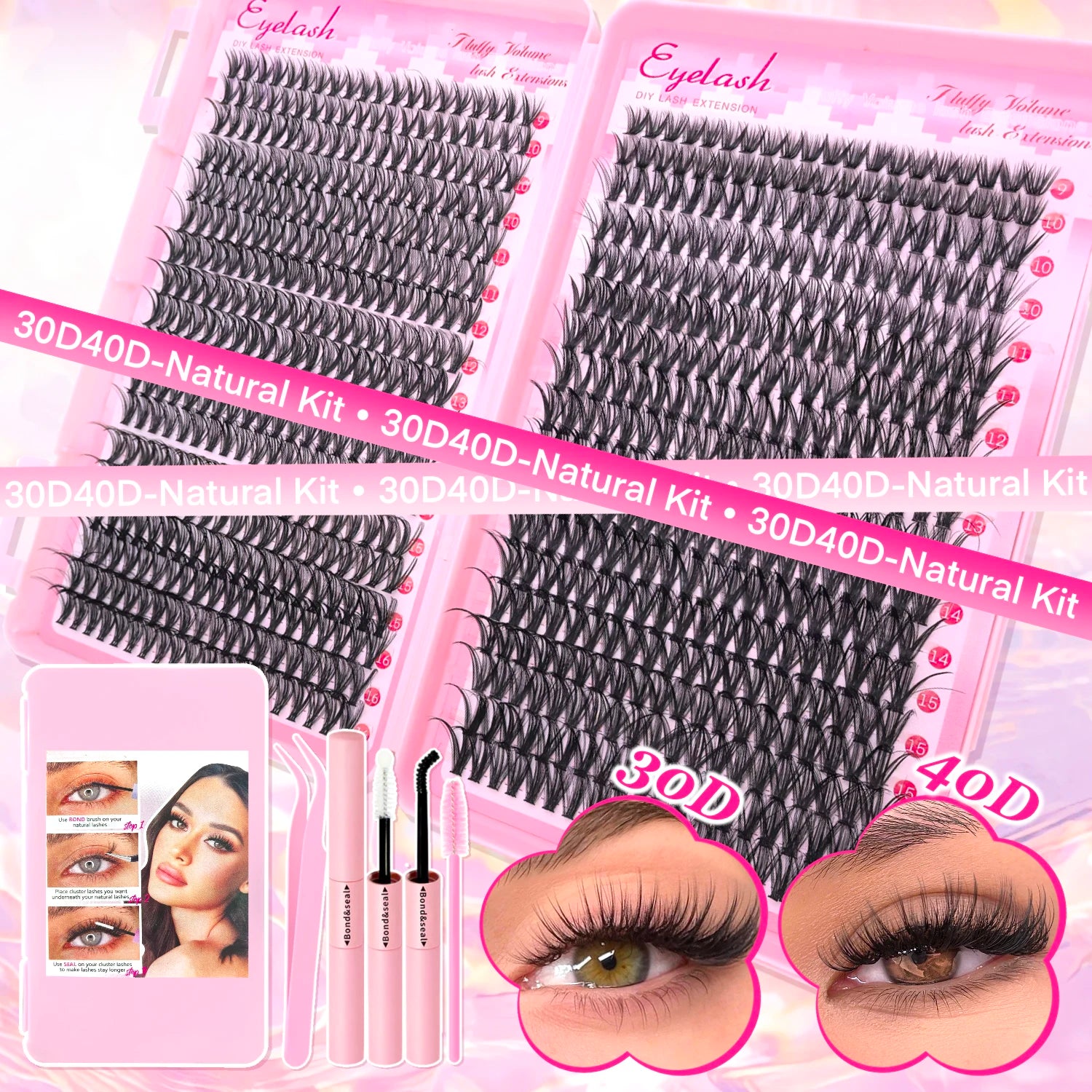 DIY Lash Extension Kit Clusters Individual Eyelashes Kit