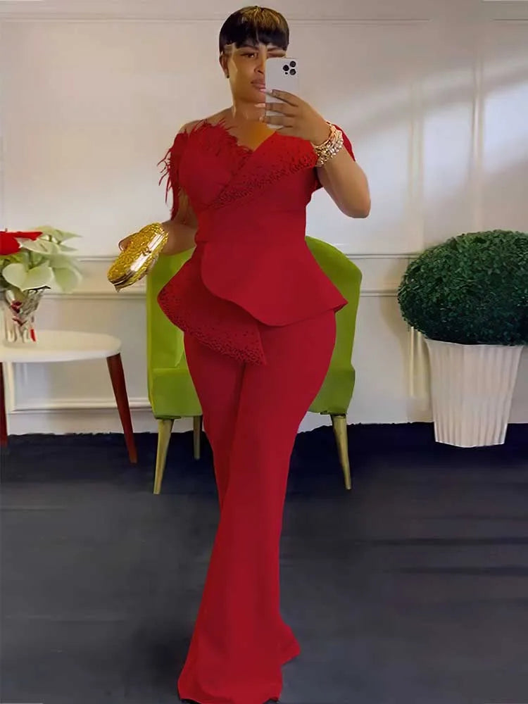 High Waist Strapless Jumpsuit