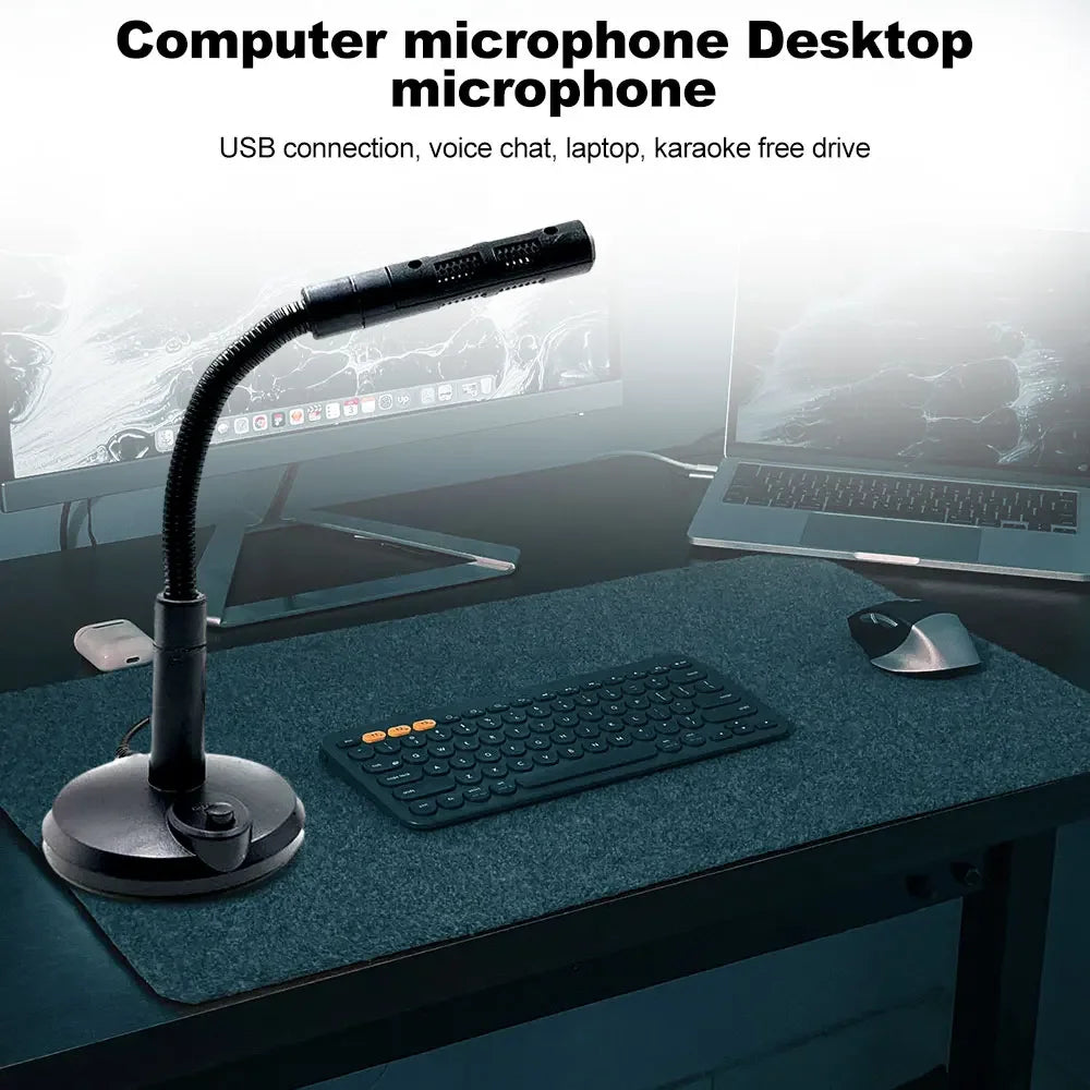 USB Computer Microphone Noise-Cancelling Recording Desktop Mic