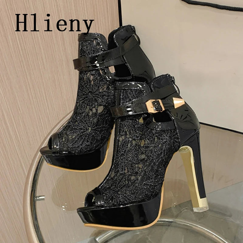 Peep Toe Platform High Heels