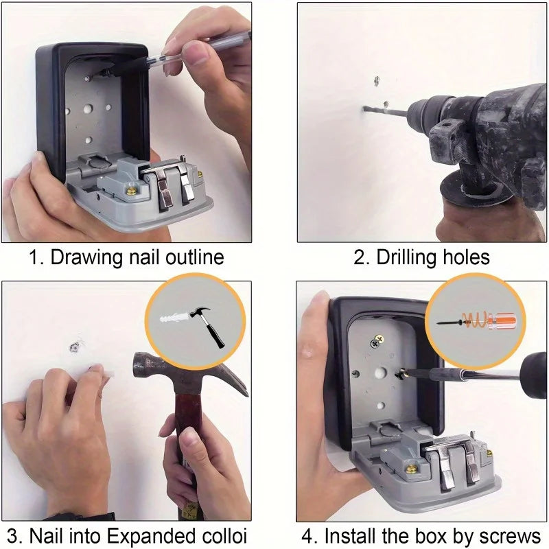 1pc Ultra-Secure Flip-Top Key Safe