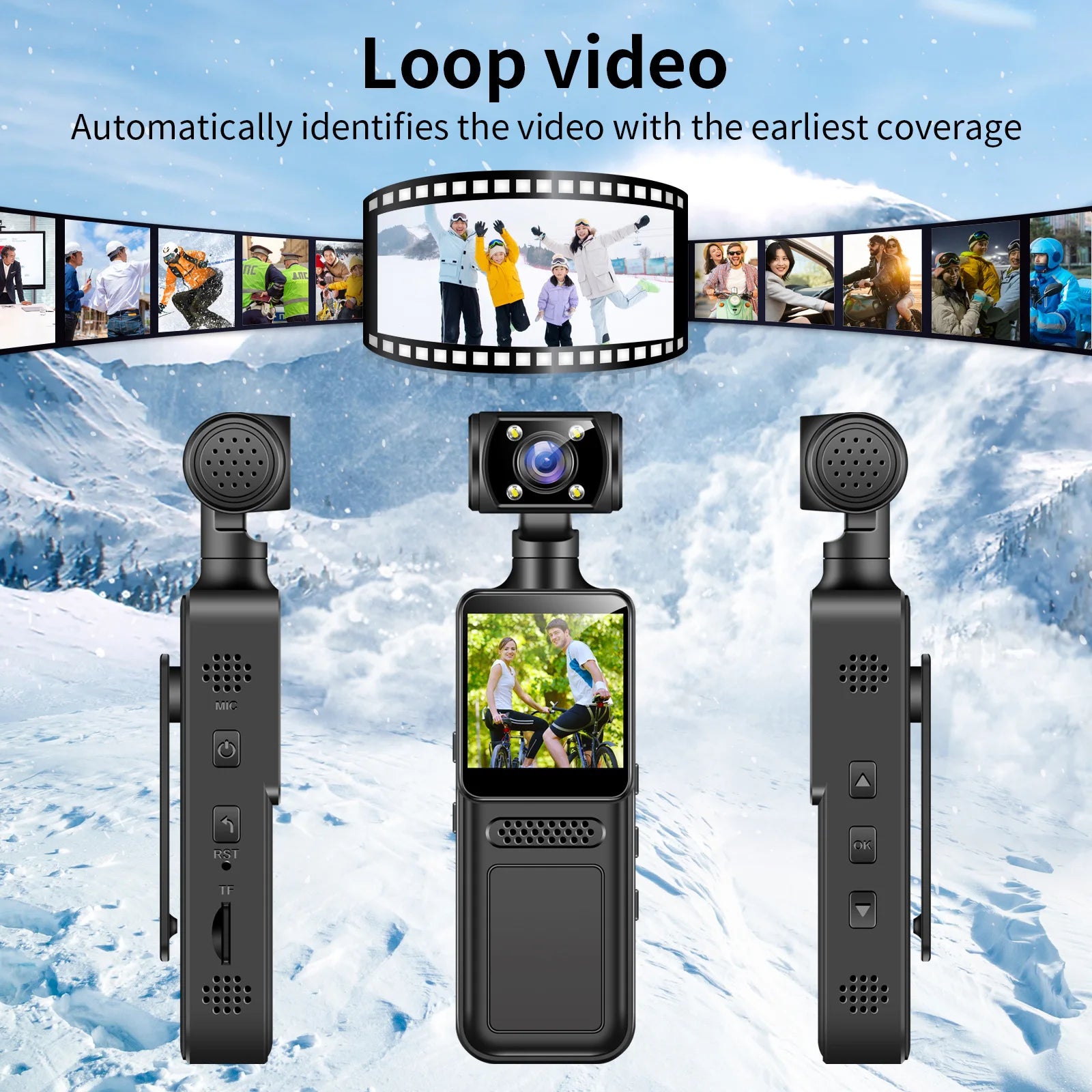 Handheld Pocket Camera 180 ° Rotating Mini Portable Camera