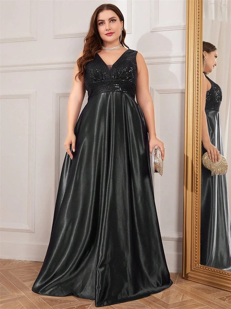 Plus Size Sequin Evening Dress