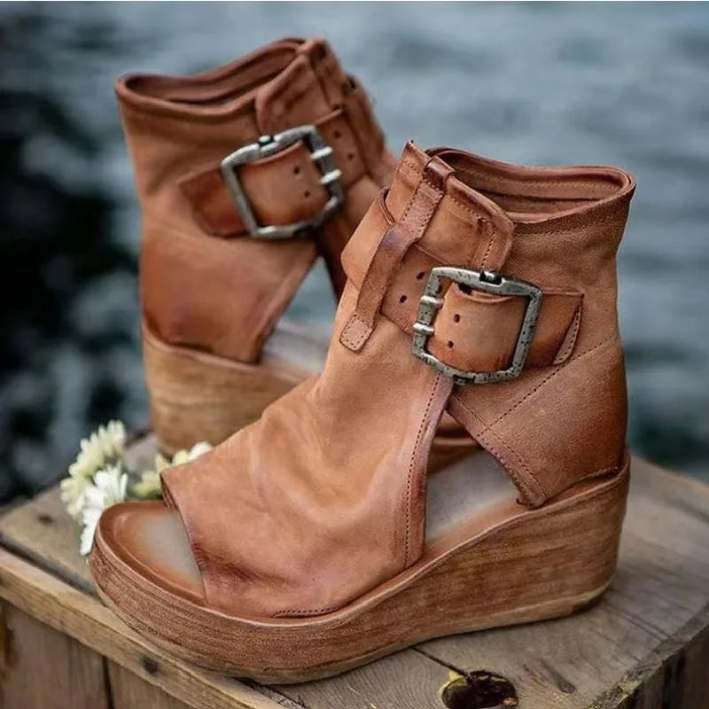 Roman Style High Heel Wedge Sandals