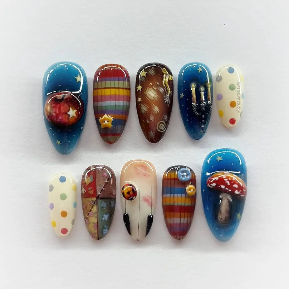 24pcs Vintage Country Style Press On Nails