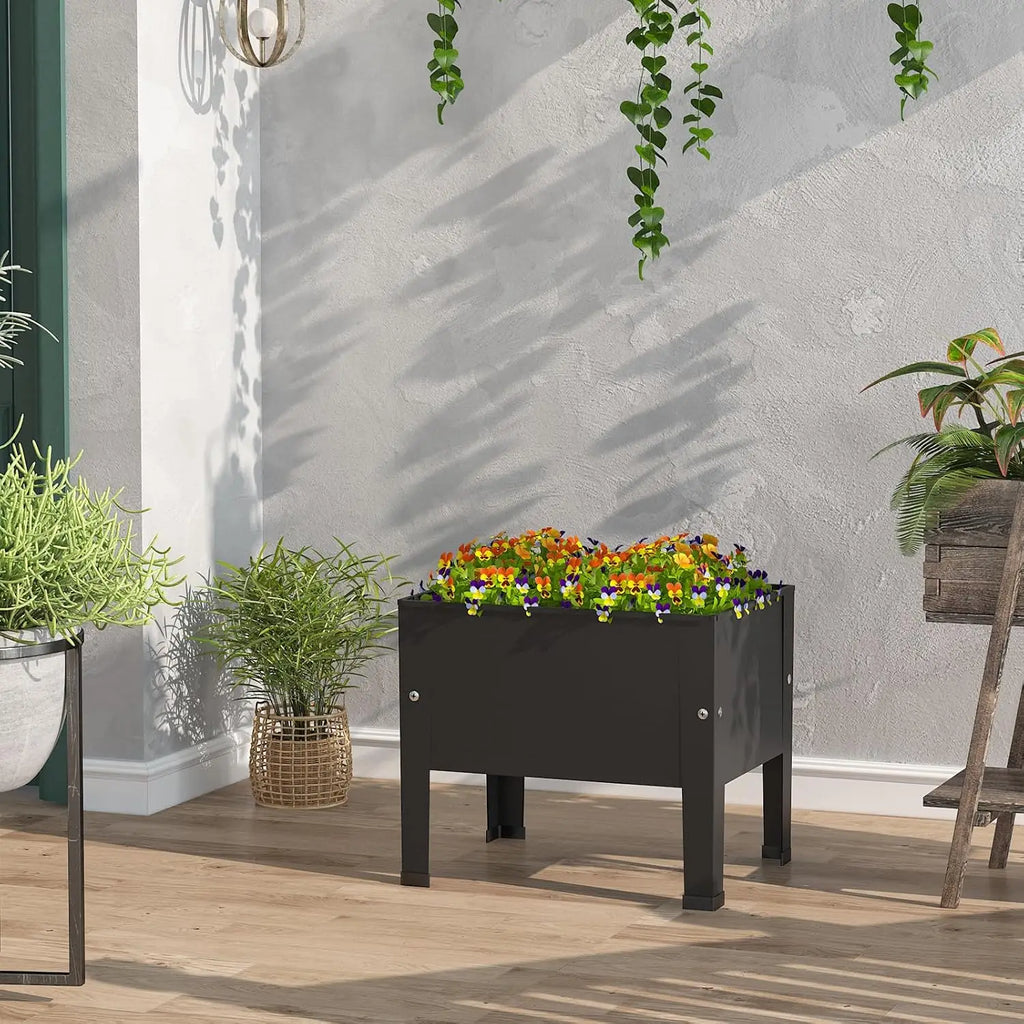 14 Inch Black Elevated Garden Bed with Legs