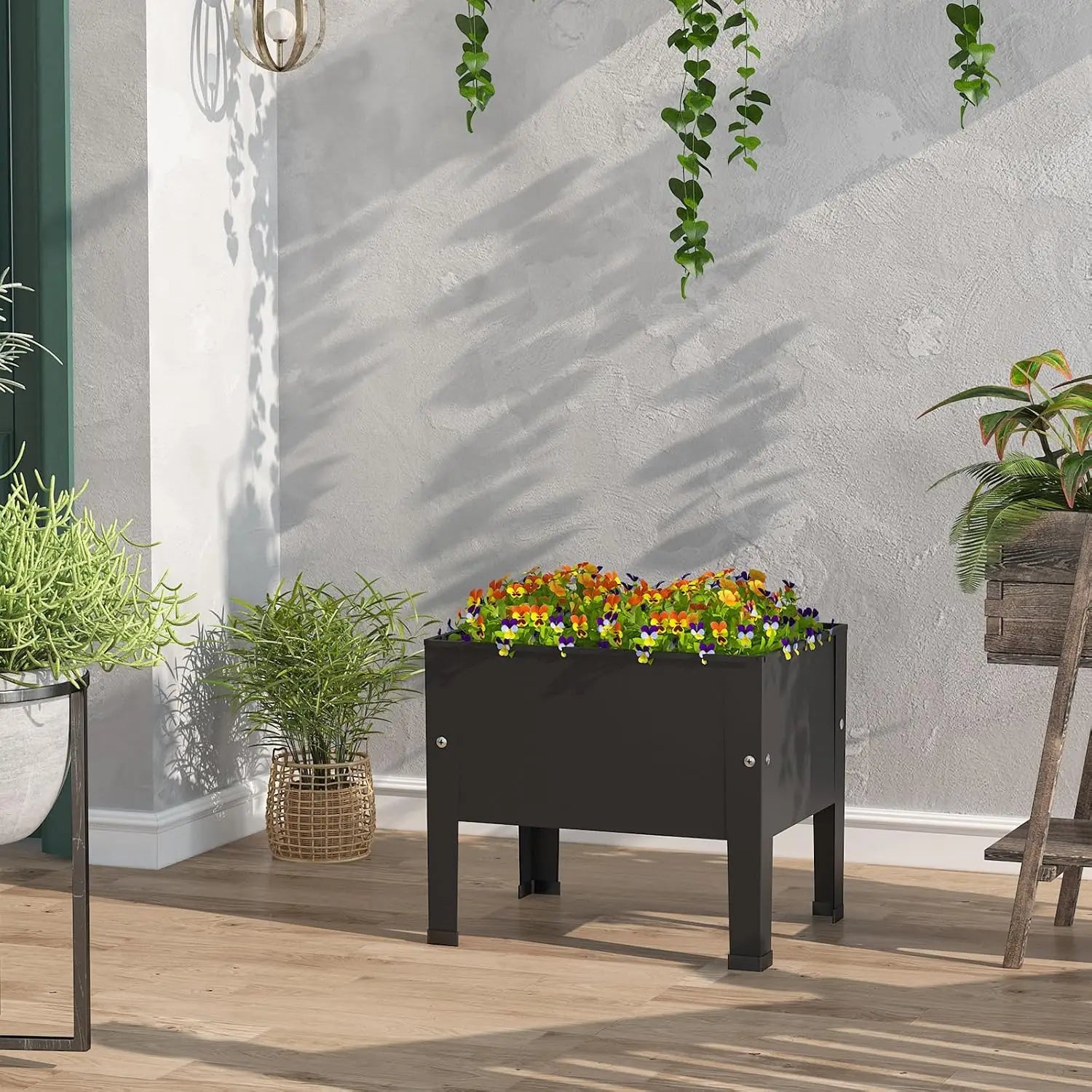 14 Inch Black Elevated Garden Bed with Legs