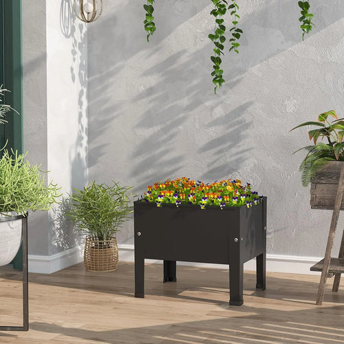 14 Inch Black Elevated Garden Bed with Legs