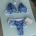 Ladies Sexy Printed Rope Bikini Split Swimsuit