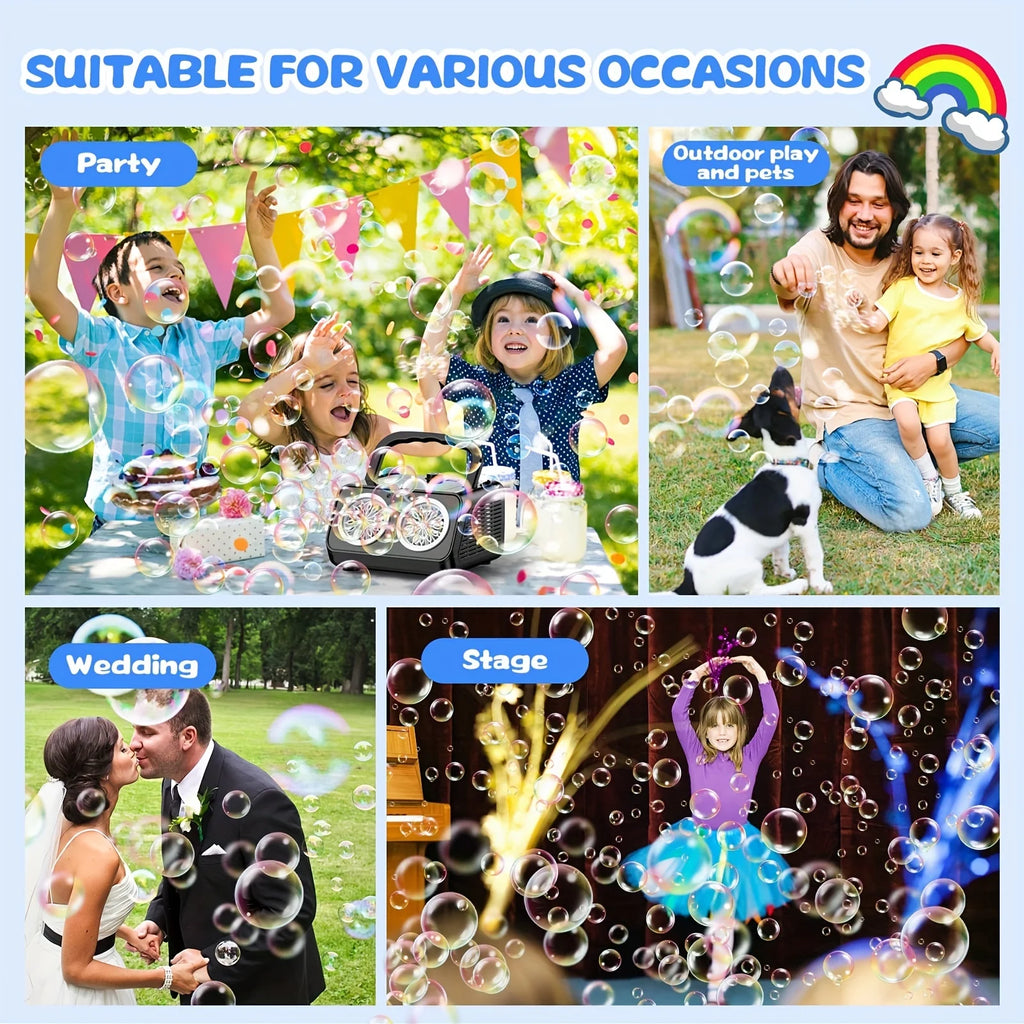 Automatic Bubble Machine Upgrade Bubble Blower with 2 Fans