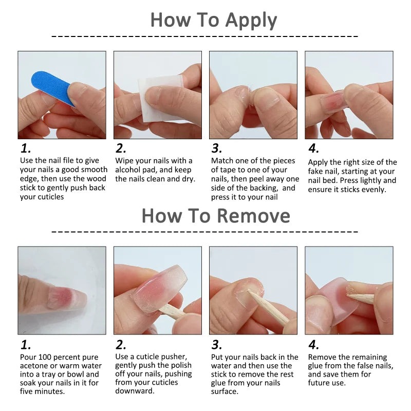 Long Stiletto Press on Fake Nails