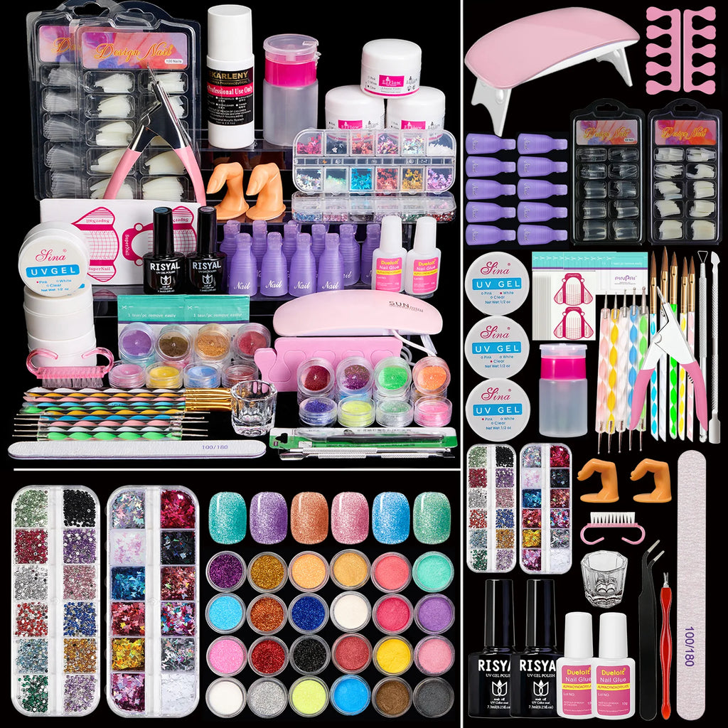 Acrylic Nail Kit with UV Light