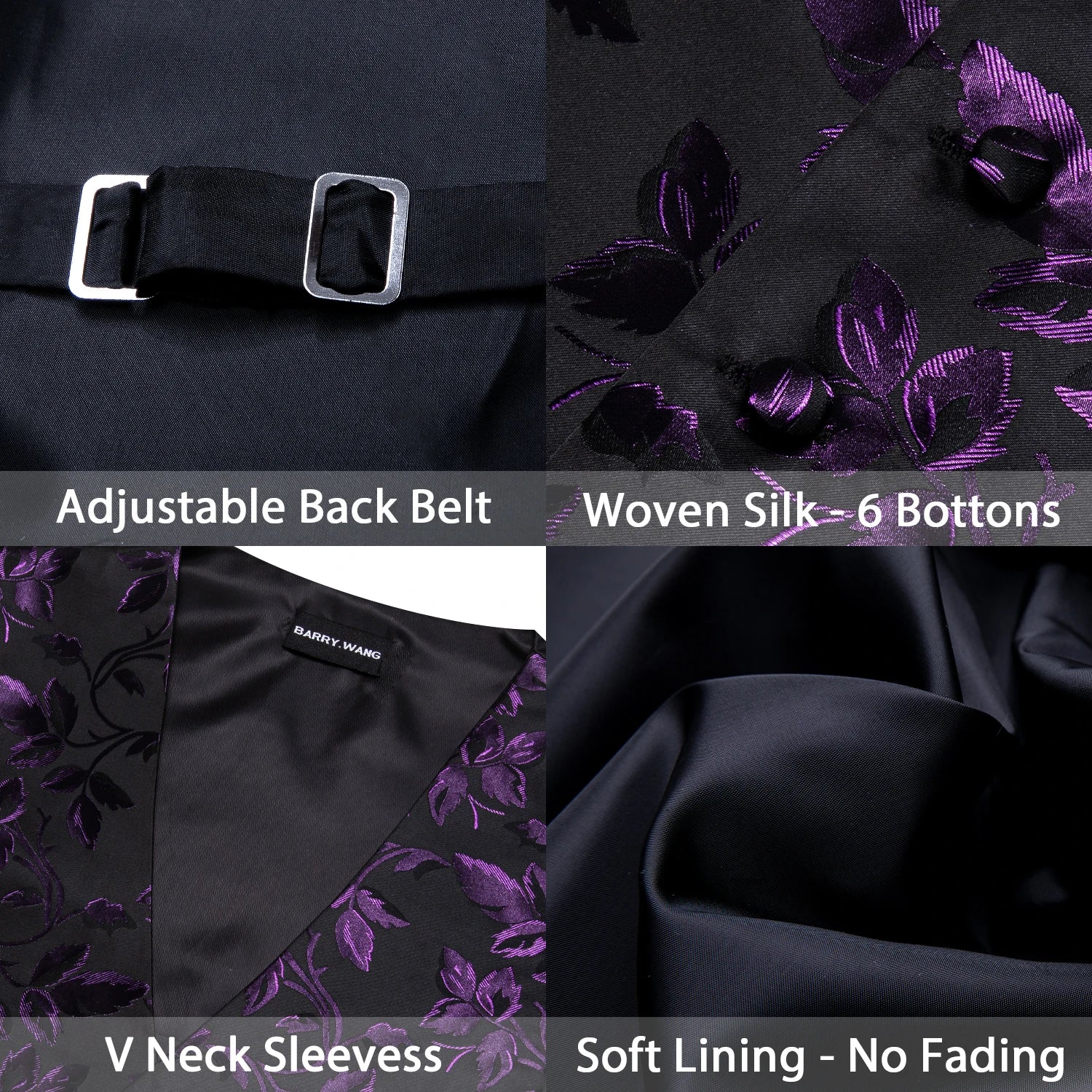 Men Vest Tie Hanky Cufflinks Set