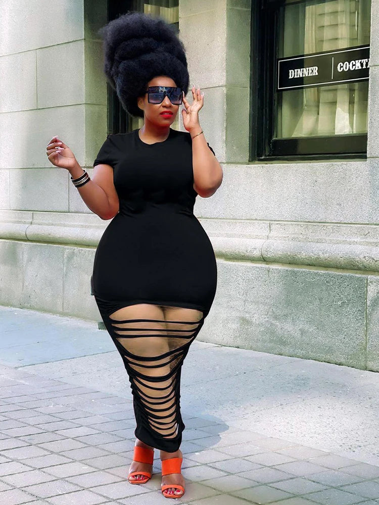 Hollow Out Stretchy Bodycon Dress