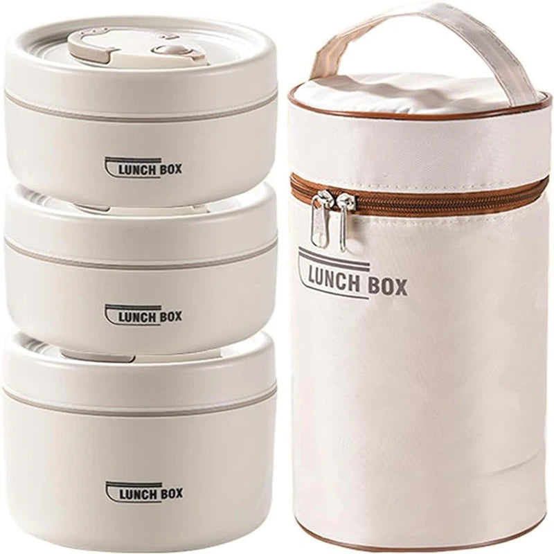 Portable Insulated Lunch Container Set with Thermal Lunch Box