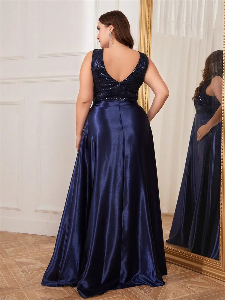 Plus Size Sequin Evening Dress