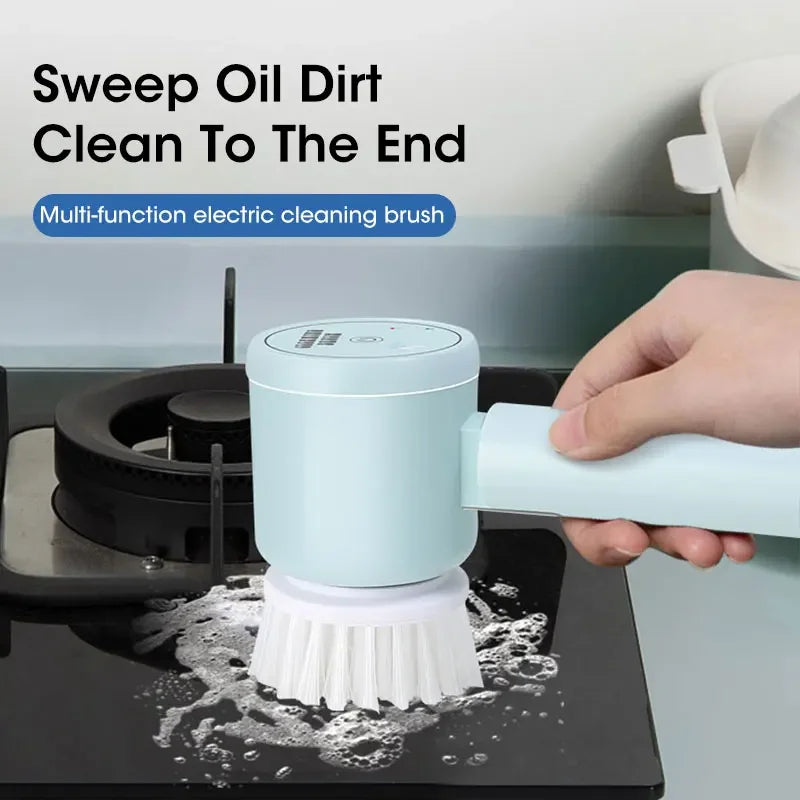 Cordless Electric Spin Scrubber with 5 Brushes