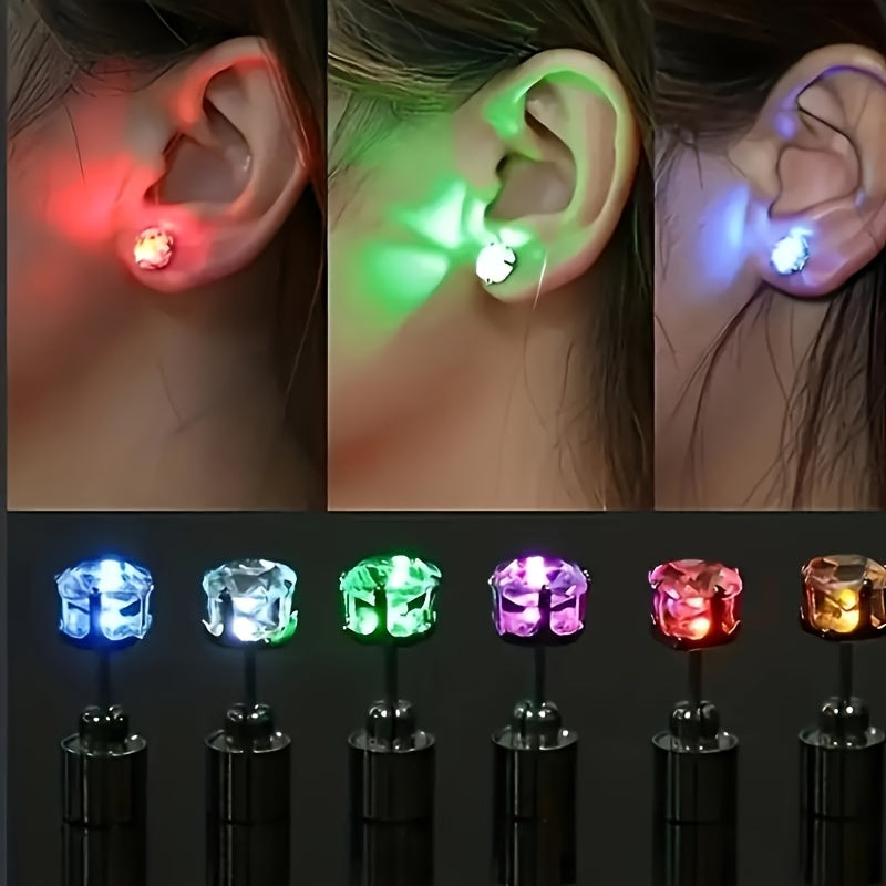 2pcs LED Flashing Color Changing Earrings