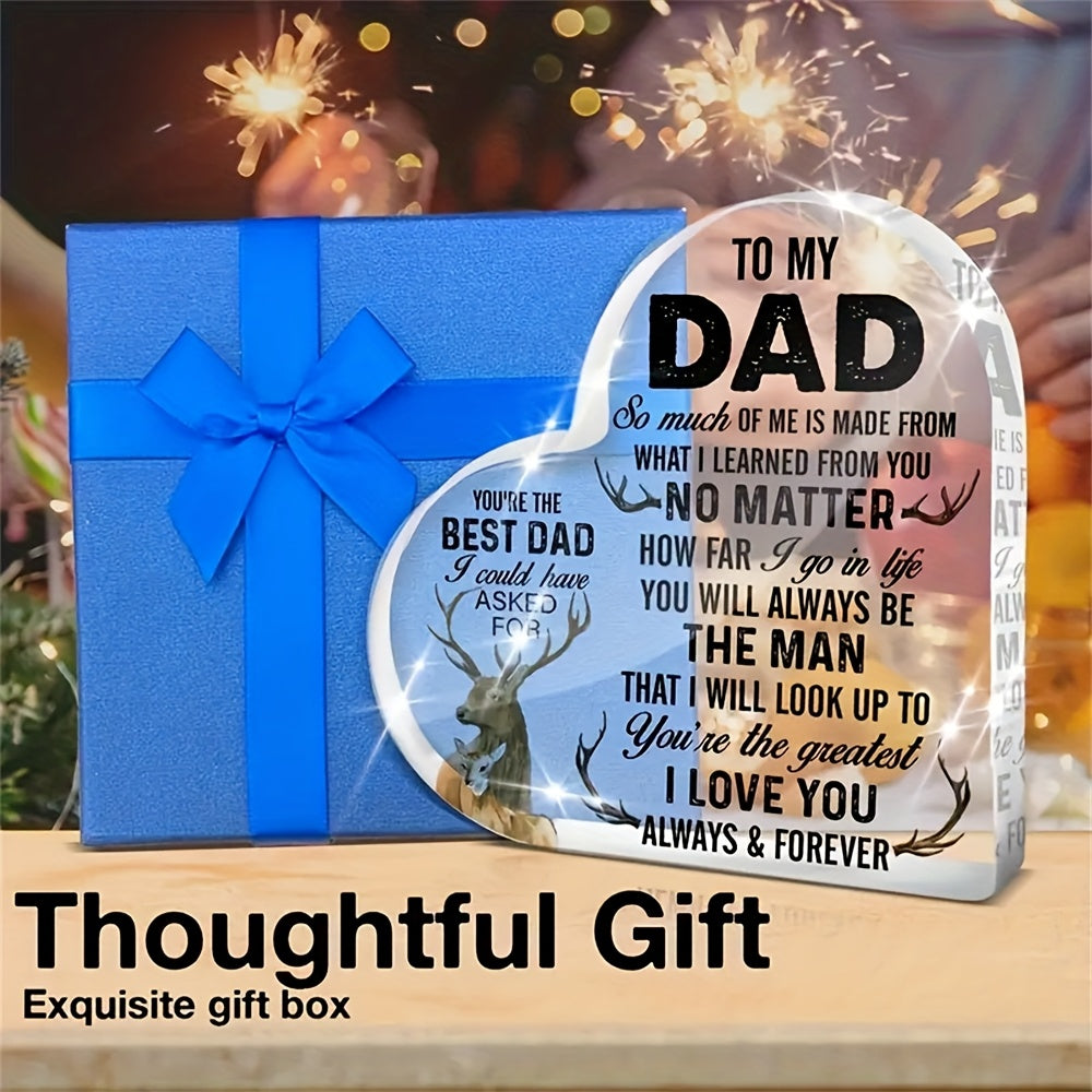 Heart-shaped Acrylic Decoration, Dad Gifts