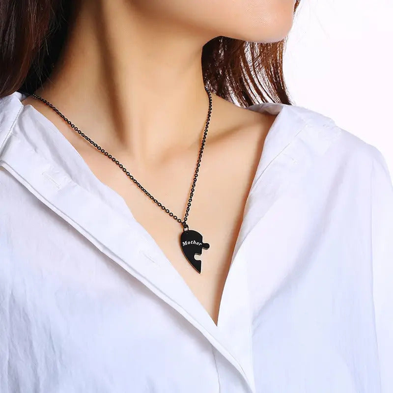Matching Love Heart Pendant Necklace Set
