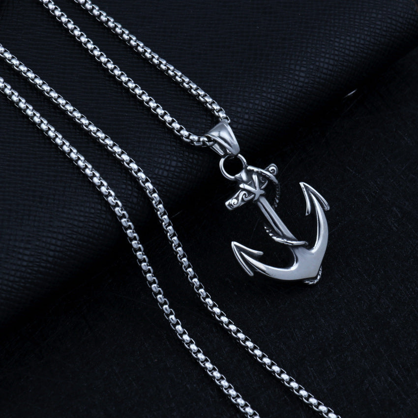 Vintage Nautical Anchor Pendant Necklace