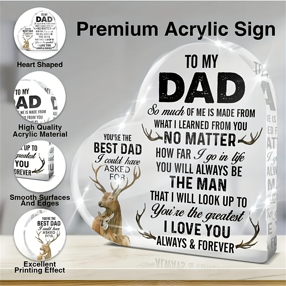 Heart-shaped Acrylic Decoration, Dad Gifts