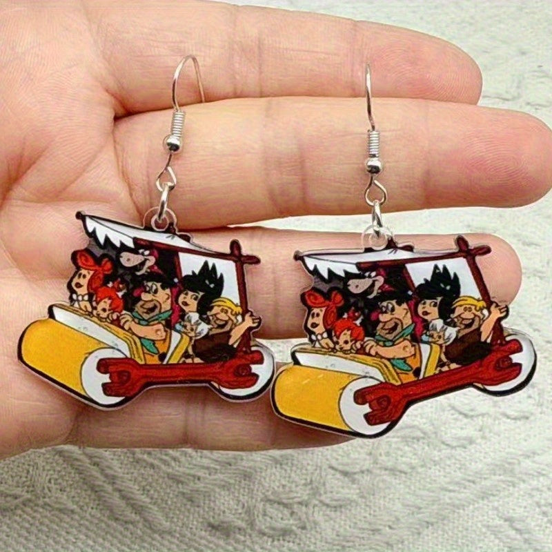 Retro Bohemian Style Colorful Cartoon Acrylic Earrings