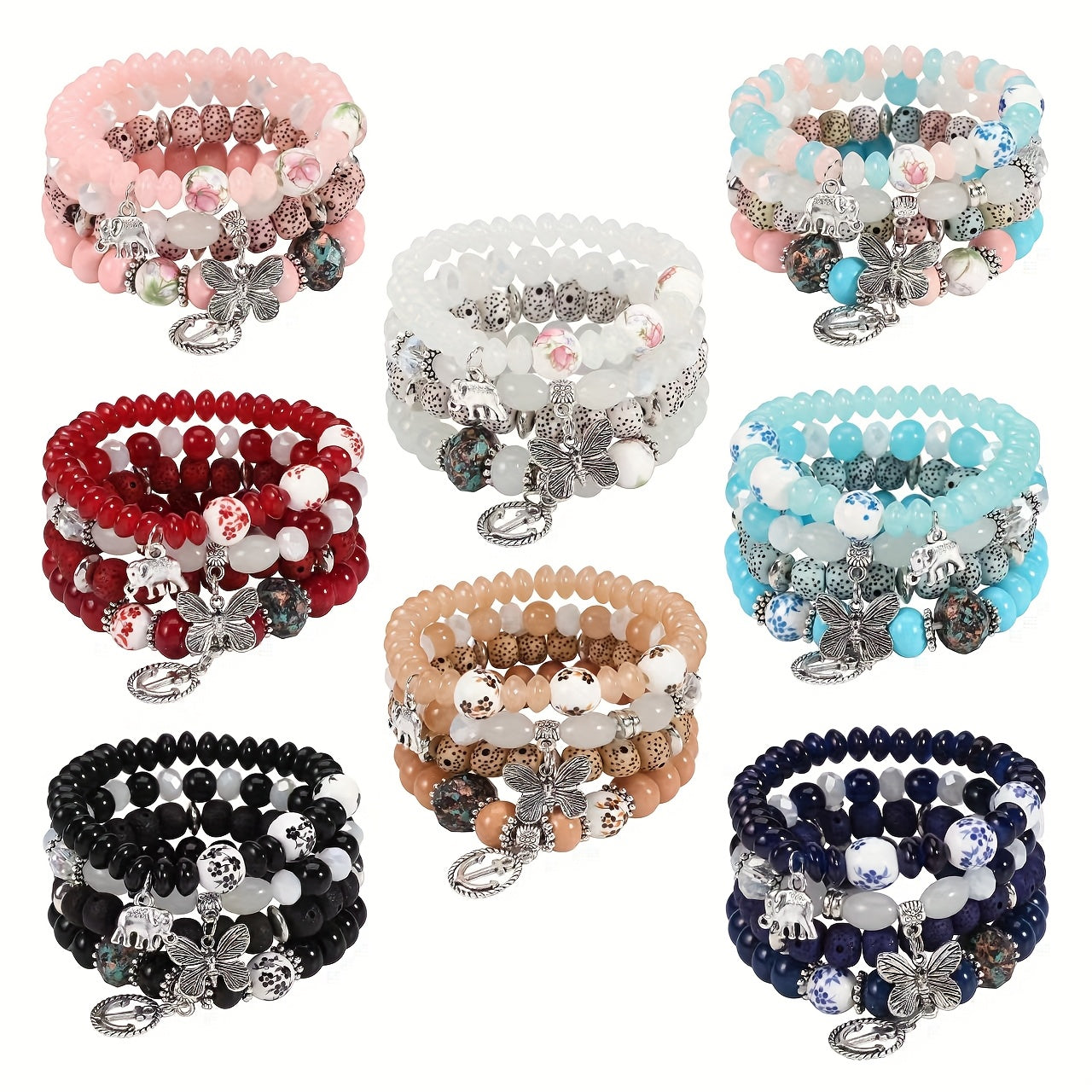 Multi-layer Beaded Bohemian Bracelet Sets
