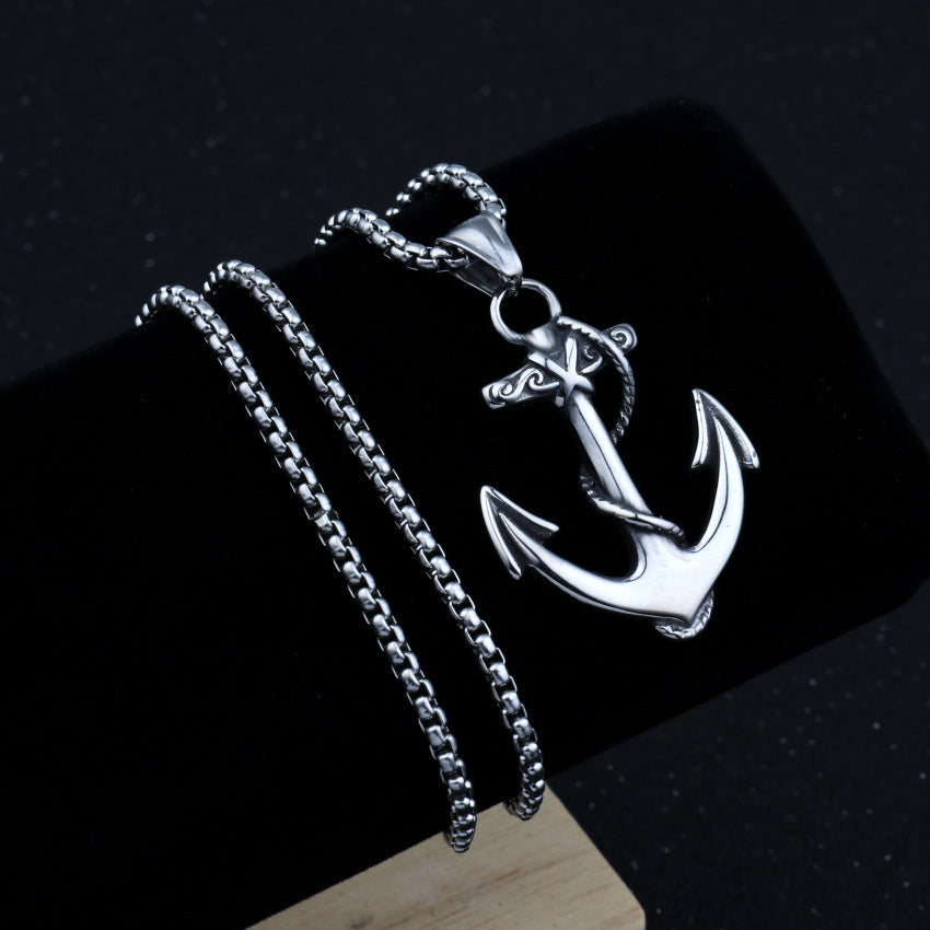 Vintage Nautical Anchor Pendant Necklace