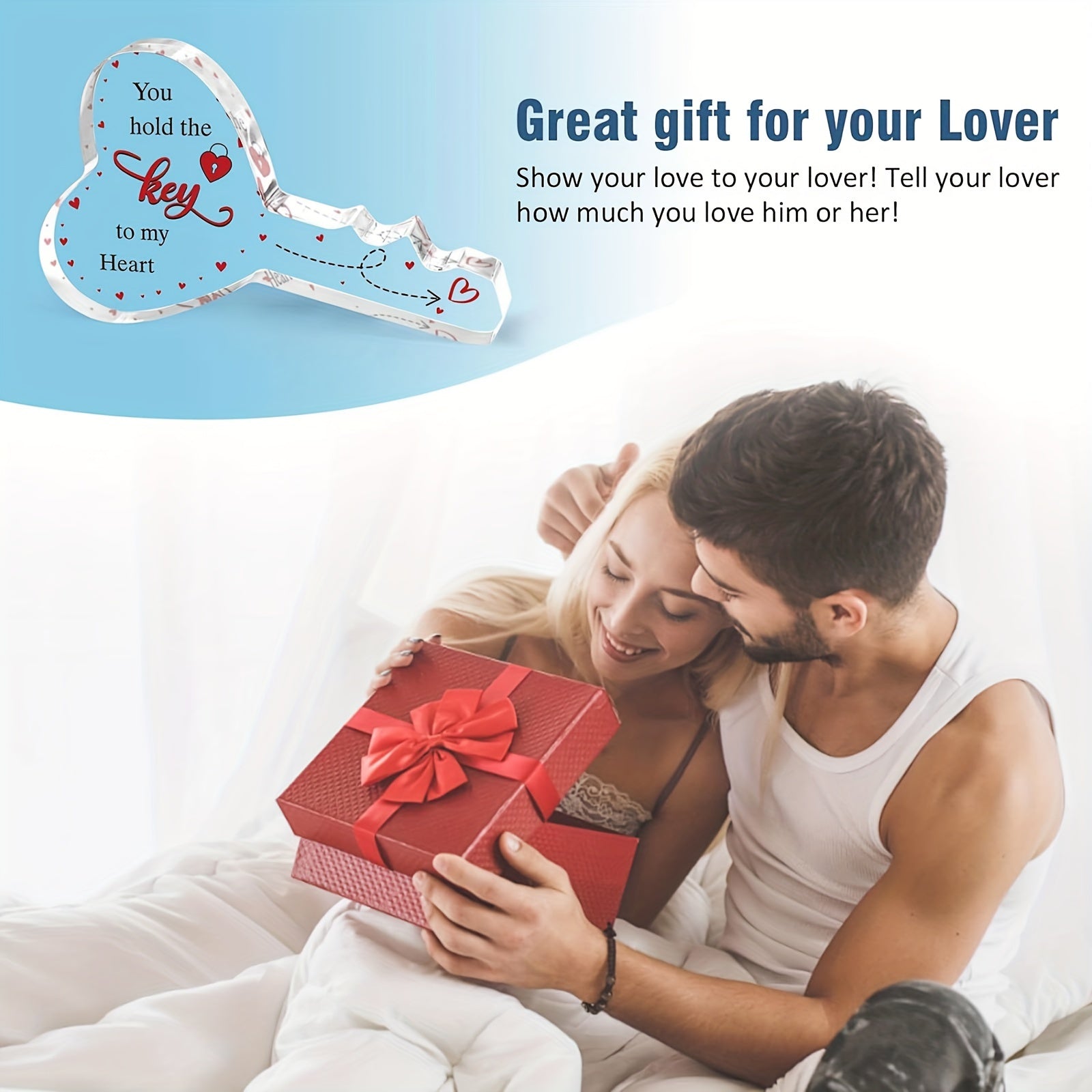 Acrylic Key-Shaped Gift for Him or Her